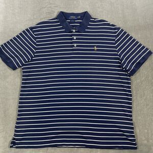 Polo Ralph‎ Lauren Mens XL Blue Striped Golf Polo Shirt